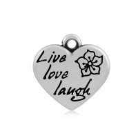 (image for) A&A Stainless Steel Charm - Live, Love & Laugh