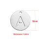 (image for) Small 12mm Stainless Steel Alphabet Charm - "A"