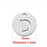 (image for) Small 12mm Stainless Steel Alphabet Charm - "D"