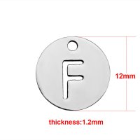 (image for) Small 12mm Stainless Steel Alphabet Charm - "F"