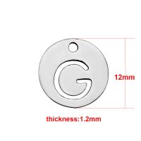 (image for) Small 12mm Stainless Steel Alphabet Charm - "G"