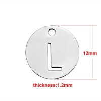 (image for) Small 12mm Stainless Steel Alphabet Charm - "L"