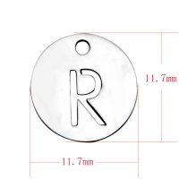 (image for) Small 12mm Stainless Steel Alphabet Charm - "R"