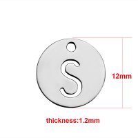 (image for) Small 12mm Stainless Steel Alphabet Charm - "S"