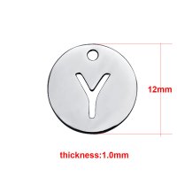 (image for) Small 12mm Stainless Steel Alphabet Charm - "Y"