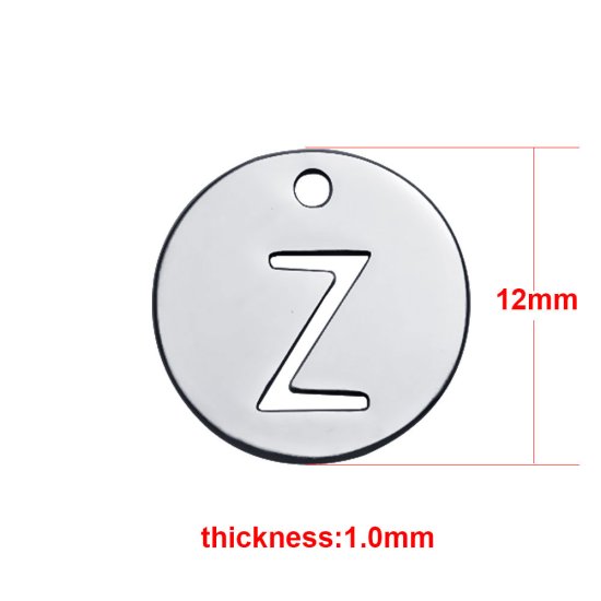 (image for) Small 12mm Stainless Steel Alphabet Charm - "Z" - Click Image to Close