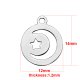 (image for) 14*12mm Small Stainless Steel Charm - Moon & Star
