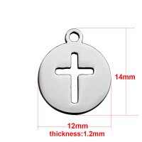(image for) 14*12mm Small Stainless Steel Charm - Cross