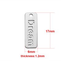 (image for) Small Stainless Steel Tag Charm 06*17mm - Dream