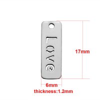 (image for) Small Stainless Steel Tag Charm 06*17mm - Love