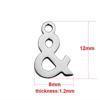 (image for) 12*8mm Small Stainless Steel Charm - Ampersand (&)