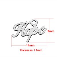 (image for) Extra Small 14*9mm Stainless Steel Script Charm - Hope