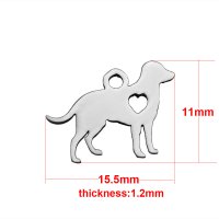 (image for) Small Stainless Steel Charm 11*15.5mm - Dog