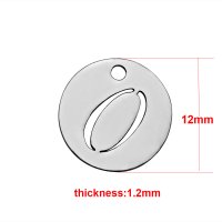 (image for) Small 12mm Stainless Steel Number Charm - "0"