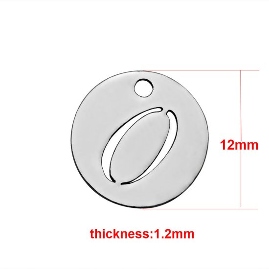 (image for) Small 12mm Stainless Steel Number Charm - "0" - Click Image to Close