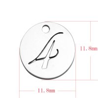 (image for) Small 12mm Stainless Steel Number Charm - "4"