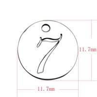 (image for) Small 12mm Stainless Steel Number Charm - "7"