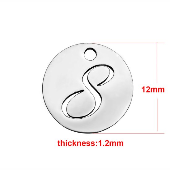 (image for) Small 12mm Stainless Steel Number Charm - "8" - Click Image to Close
