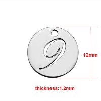 (image for) Small 12mm Stainless Steel Number Charm - "9"