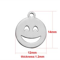 (image for) 12*14mm Small Stainless Steel Charm - Smile Emoji
