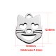 (image for) 10*12mm Small Stainless Steel Charm - Cat Face