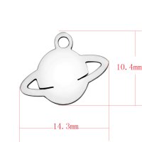 (image for) Small Stainless Steel Charm 10.4*14.3mm - Planet Saturn