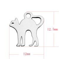 (image for) Small 12*12.5mm Stainless Steel Charm - Cat