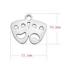 (image for) Small 10.2*13.1mm Stainless Steel Charm - Theater Mask