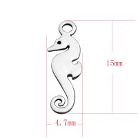 (image for) Small Stainless Steel Charm 04.7*15mm - Sea Horse