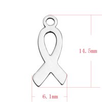 (image for) Small Stainless Steel Charm 06.1*14.5mm - Ribbon