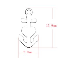 (image for) Small Stainless Steel Charm 07.8*15.9mm - Anchor your Heart