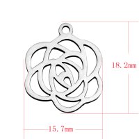 (image for) Small 15.7*18.2mm Stainless Steel Charm - Rose