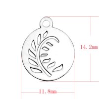 (image for) Small 11.8*14.2mm Stainless Steel Charm - Feather