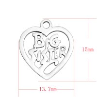 (image for) Small 13.7*15mm Stainless Steel Charm - Big Sister