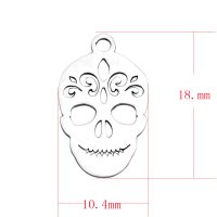 (image for) Small 10.4*18mm Stainless Steel Charm - Skull