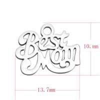 (image for) Small Stainless Steel Charm 10*13.7mm - Best Mom