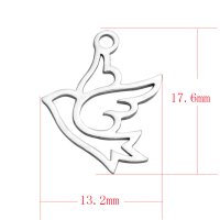 (image for) Small 13.2*17.6mm Stainless Steel Charm - Bird