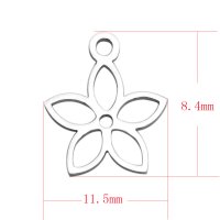 (image for) Small 8.4*11.5mm Stainless Steel Charm - Flower