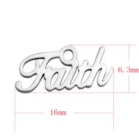(image for) Small 6.3*16mm Stainless Steel Charm - Faith Script