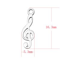 (image for) Small Stainless Steel Charm 05.3*16.3mm - Treble Clef
