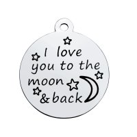 (image for) Medium 20*23.2mm Stainless Steel Charm - I Love You To The Moon