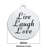 (image for) Medium 20*23.2mm Stainless Steel Charm - Live Laugh Love