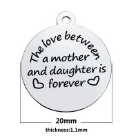 (image for) Medium 20*23.2mm Stainless Steel Charm - Love/Mother & Daughter