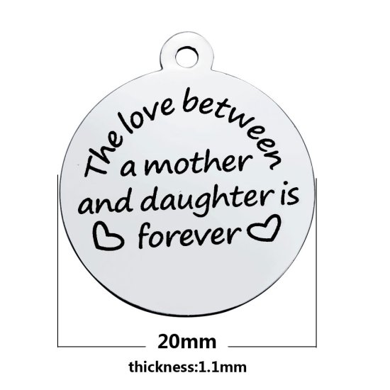 (image for) Medium 20*23.2mm Stainless Steel Charm - Love/Mother & Daughter - Click Image to Close