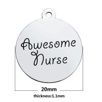 (image for) Medium 20*23.2mm Stainless Steel Charm - Awesome Nurse