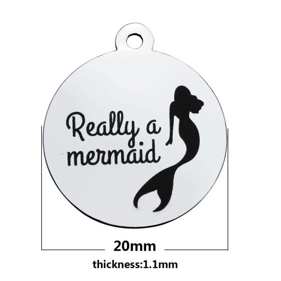 (image for) Medium 20*23.2mm Stainless Steel Charm - Really a mermaid - Click Image to Close
