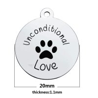 (image for) Medium 20*23.2mm Stainless Steel Charm - Unconditional Love
