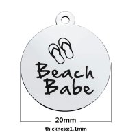 (image for) Medium 20*23.2mm Stainless Steel Charm - Beach Babe