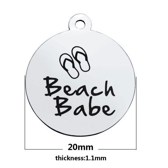 (image for) Medium 20*23.2mm Stainless Steel Charm - Beach Babe - Click Image to Close