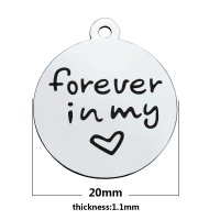 (image for) Medium 20*23.2mm Stainless Steel Charm - Forever in My Heart